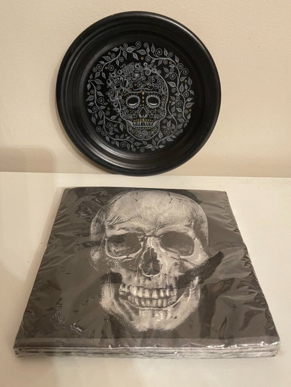 Fiesta Skull & Vine Appetizer Skull plate 9"